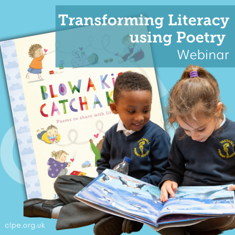 Book cover of Transforming Literacy using Poetry and 2 children reading